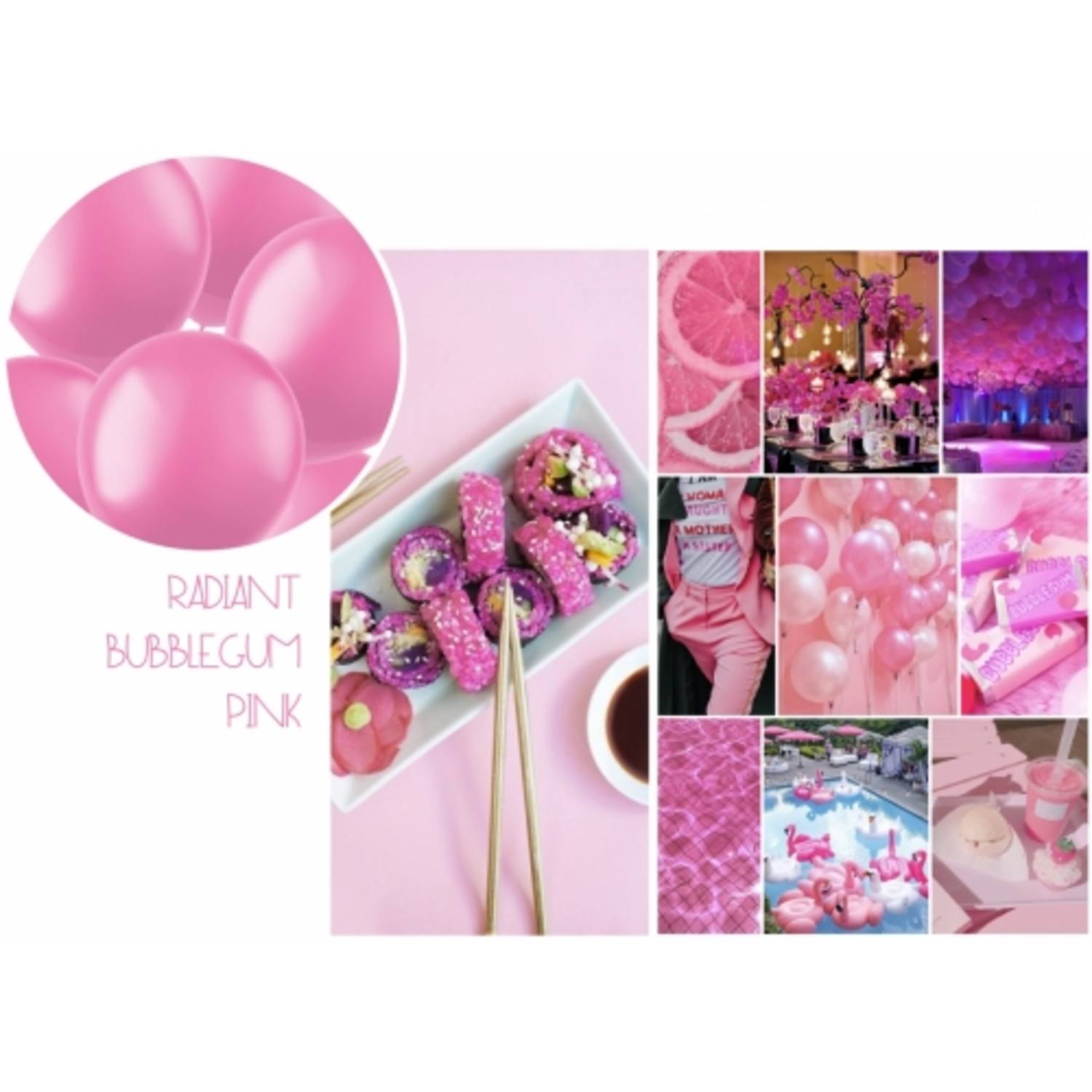Balloons Radiant Bubblegum Pink Metallic 33cm - 50 pieces 2