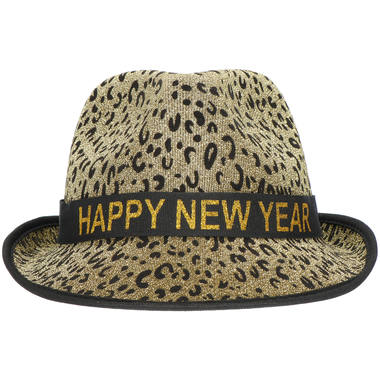 Cappello Trilby Pantera 'Happy New Year' color Oro 2