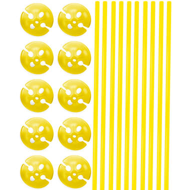 Yellow Balloon Sticks with Holders - 10 pieces 1