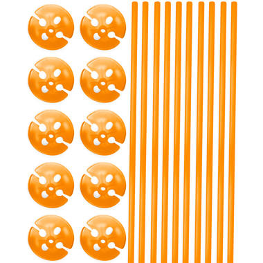 Pomarańczowe balony z uchwytami - 10 sztuk 1