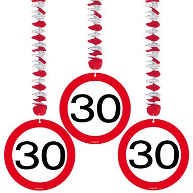 30th Birthday Traffic Sign Hangers - 3 pieces 1