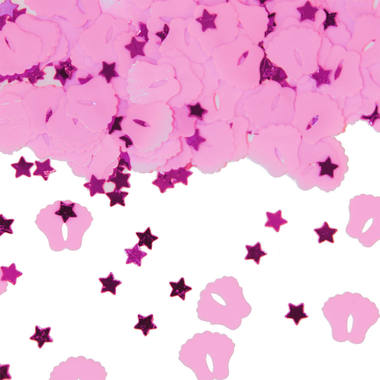 Różowe konfetti na przyjęcie - dziewczynka urodzenia 1
