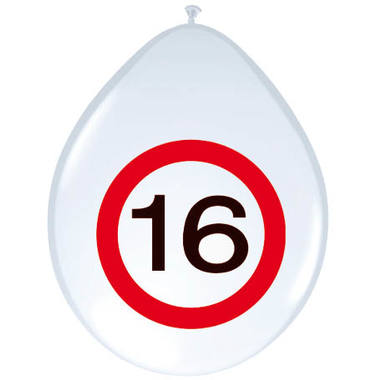 16th Birthday Traffic Sign Balloons - 8 pieces 1