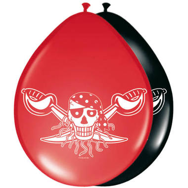 Red Pirate Balloons - 8 pieces 1