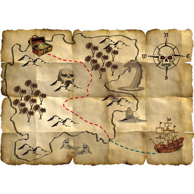 Mappa del tesoro dei pirati rossi - 4 pezzi 1