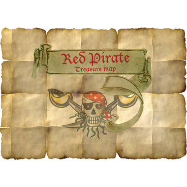 Rode Piraat Schatkaart - 4 stuks 2