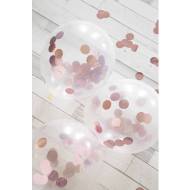 Palloncini con coriandoli oro rosa 30 cm - 4 pezzi 2
