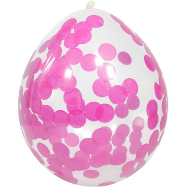 Balloons with pink Confetti 30 cm - 4 pieces 1