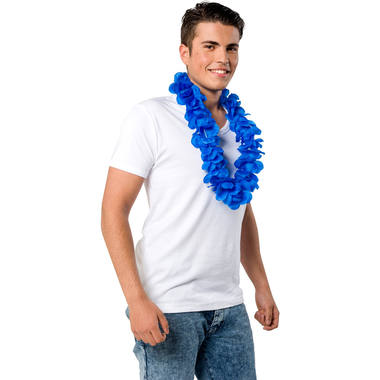 Hawaii krans neon blauw 9.5cm 1