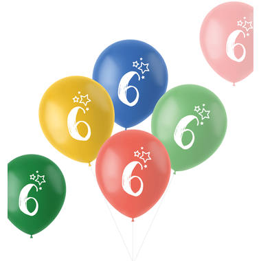 Balloons Retro 6 Years Multicolored 33cm - 6 pieces 1