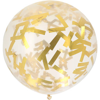Ballon XL met Confetti Sprinkles Goudkleurig - 61 cm 1