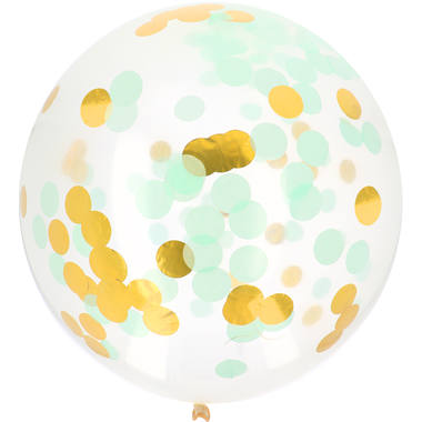 Balon XL z konfetti Gold & Mint - 61 cm 1
