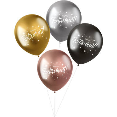 Ballons Shimmer 'Happy Retirement!' Electrum 33cm - 4 Stück 1