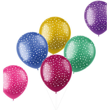 Ballonnen Shimmer Stippen & Sterren 33cm - 6 stuks 1