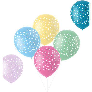 Balony Pastelowe Sprinkles Wielokolorowe 33cm - 6 sztuk 1