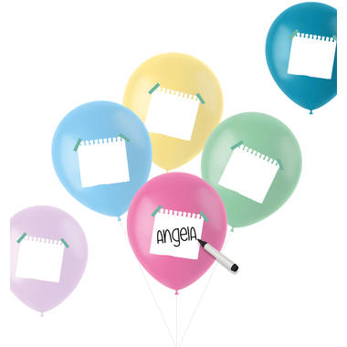 Ballons zum Beschriften Pastell Mehrfarbig - 6 Stück 1