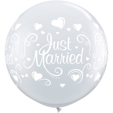 Just Married Ballon Diamond XL 90 cm - 2 pezzi 1