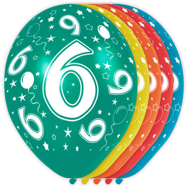 6th Birthday Balloons - 5 pieces 1