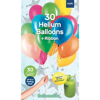 Colourful Balloons with Ribbon 23cm - 30 pieces 1