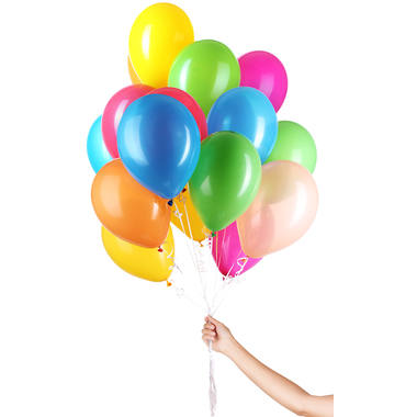 Colourful Balloons with Ribbon 23cm - 30 pieces 2