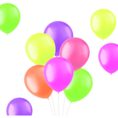 Ballonnen Bright Neons 30cm - 10 stuks 1