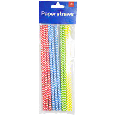 Multicolour Zigzag Paper Straws 20 cm - 10 pieces 2
