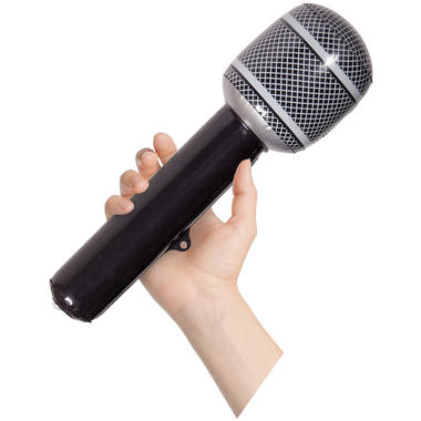 Microfono gonfiabile nero - 32 cm 2