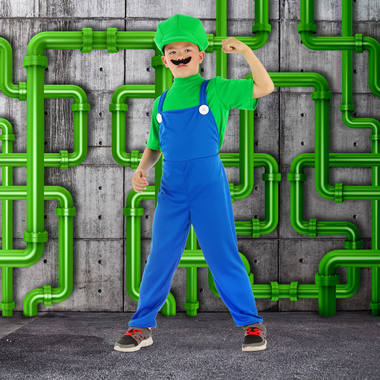 Green Super Plumber Costume - Children's size L 134-152 4