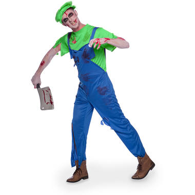Green Super Plumber Costume for Men - Size XL- XXL 4