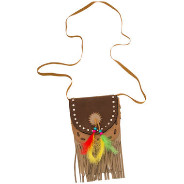 Native American Bag with Colourful Feathers 1