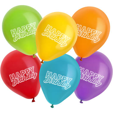 Bomboletta elio BalloonGaz 30 'Happy Birthday' con palloncini e nastro 6