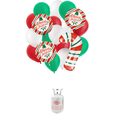Helium Cylinder BalloonGaz 30 'Christmas' with Balloons and Ribbon 1