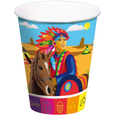 Native American Party Disposable Cups 250 ml - 8 pieces 1