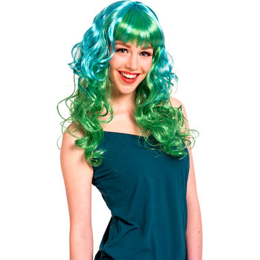 Neon Green Wig with Curls 1