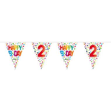2nd Birthday Happy Bday Dots Bunting Garland - 10 m 1