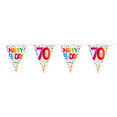Bandierine Happy Bday Dots 70 anni - 10 metri 1