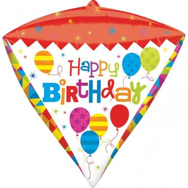 Folieballon Diamondz 'Happy Birthday' - 38x43 cm 1