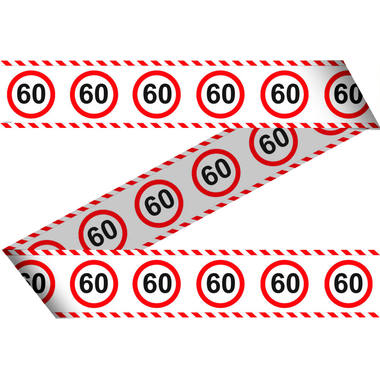 Taśma do blokowania znaków drogowych na 60 urodziny - 15m 1