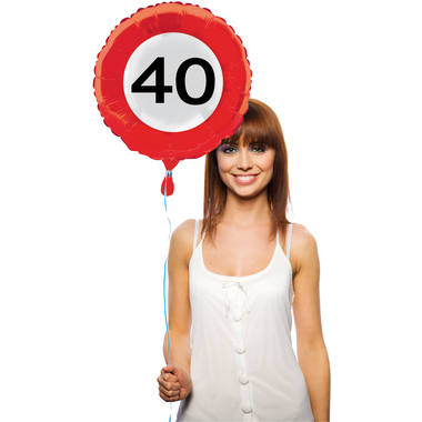 40 jaar verkeersbord folieballon - 45 cm 2