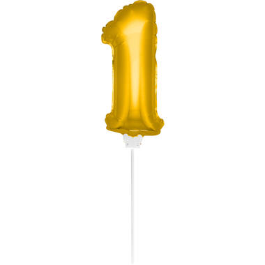 Mini Figuurballon Goud Cijfer 1 - 36 cm 1
