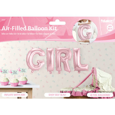 Baby Pink Foil Balloon Set Girl 1