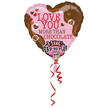 Folieballon 'Love You More Than Chocolate' Sing-A-Tune - 70 cm 1