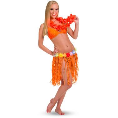 Orange Hawaiian Skirt - 45 cm 1