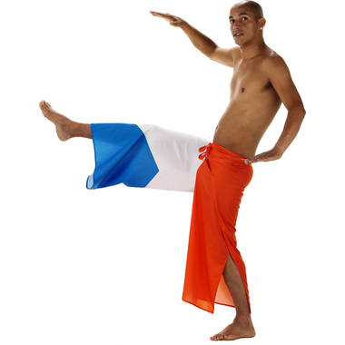 Capoeira Flaggenhose Rot-Weiß-Blau 1