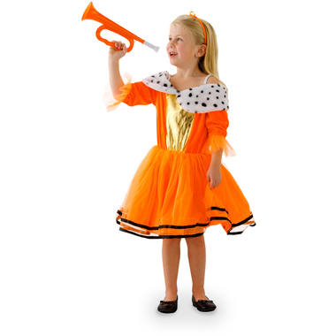 Pomarańczowa sukienka księżniczki dla dziewczynek - rozmiar dziecięcy S 98-116 1