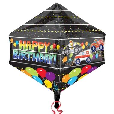 Folieballon Anglez 'Happy Birthday!' Auto's - 43x53 cm 1