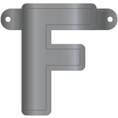 Banner lettera f argento metallizzato 1