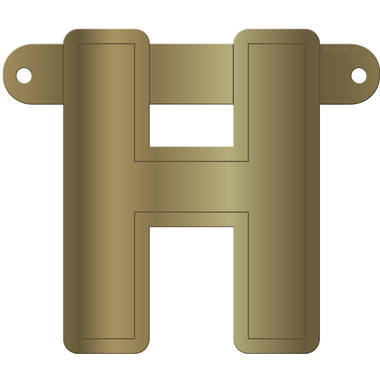 Banner-Girlande Buchstabe H Gold Metallic 1