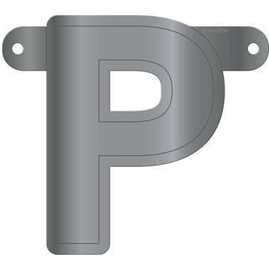 Banner lettera p argento metallizzato 1