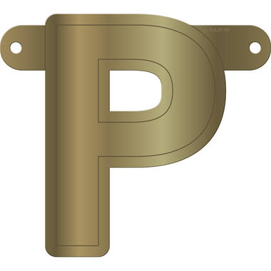 Banner-Girlande Buchstabe P Gold Metallic 1